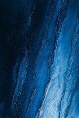 Naklejka premium Vertical Deep blue ice texture, lake water frozen in winter, icy wallpaper.