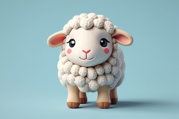 there is a small stuffed sheep that is sitting on a white surface