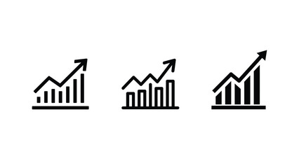 Black and White Financial Chart Icon