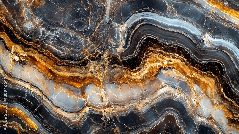 Aufkleber Mesmerizing abstract patterns and textures of a natural agate geode with vibrant colors intricate swirls and organic formations