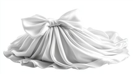 Obraz premium White Fabric Drape with Bow