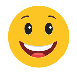 happy yellow emoji vector illustration