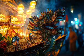 Fototapeta premium Vibrant Festival Dragon Decoration