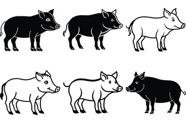 black silhouettes of animals