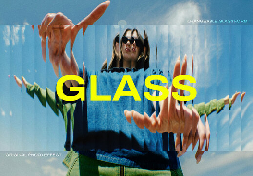 Fractured Glass Photo Effect Mockup