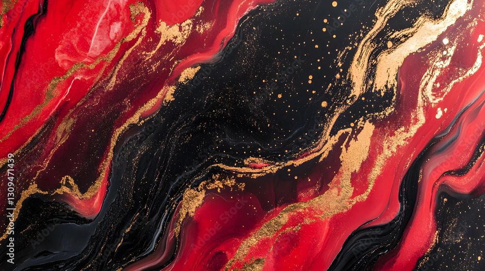 Aufkleber mesmerizing and captivating fluid art painting featuring a dynamic composition of swirling splatteri