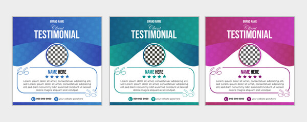 Stylish modern client testimonial design template