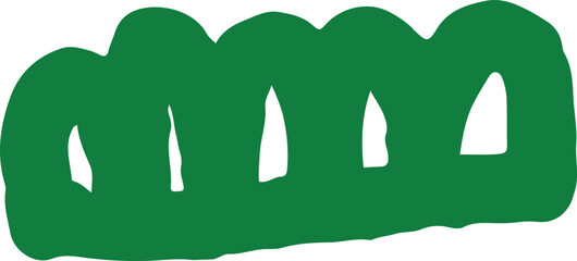 귀여운 손그림 초록 잔디 풀 산