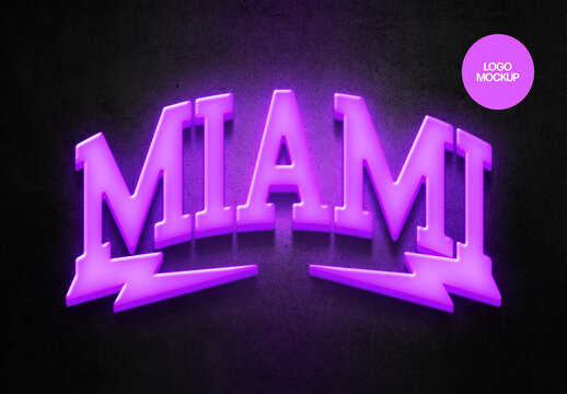 Violet Neon Bright Mockup