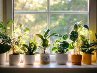 Indoor House Plants on a Windows