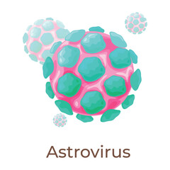 Obraz premium Illustration of astrovirus showing intricate details of its structure and shape