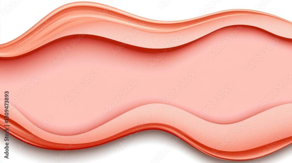 Poster abstract illustration of peach colored wavy shapes with textured edges, creating a modern and elegan