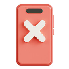 Fototapeta premium Denied On Smartphone Screen 3D Icon Illustration