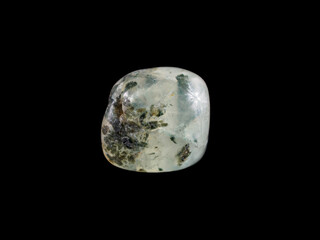 A mineral green with a distinctive botryoidal or globular habit, often used as a gemstone.