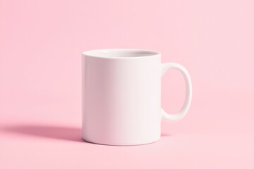 blank white mug on vibrant solid color background perfect for adding branding elements with ample copy space above
