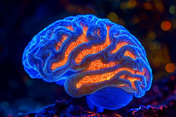 Obraz premium Vibrant Abstract Brain Lighting