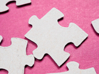 Puzzles create a unique background, symbolizing unity and harmony, revealing deep semantic...
