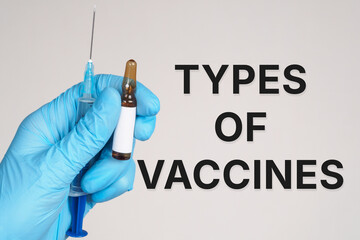 Types of vaccines text meaning of vaccination topic