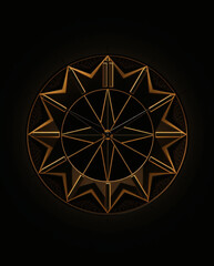 sleek, modern geometric pattern in gold and black tones | generative AI