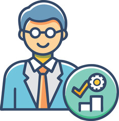 data analytics business growth concept icon vector illustration