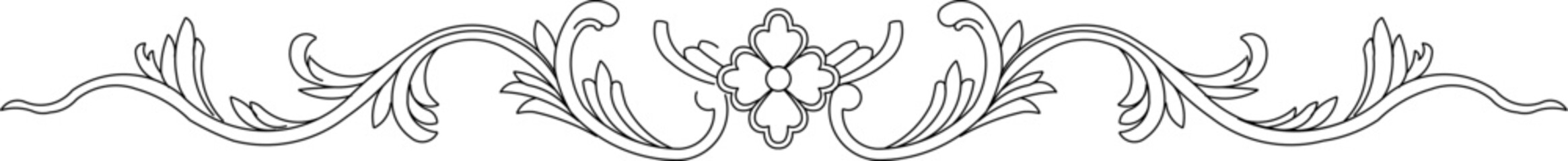 Neoclassical Style Decor Ornament Design Silhouette Illustration Vector Sketch 