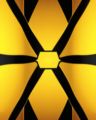 sleek, modern geometric pattern in gold and black tones | generative AI