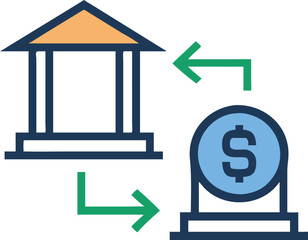 house with dollar symbol, bank transfer concept
