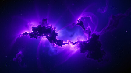  vast interstellar nebula glowing in vibrant purple, blue, and pink, surrounded by distant stars | generative AI