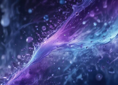 Vapourware-inspired background with wispy, translucent droplets in shades of blue and purple , hazy, vapourware, ethereal