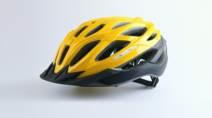Fototapeta premium Multi-purpose protective helmet, suitable for biking, skating, and outdoor sports, featuring an adjustable fit, isolated on white.
