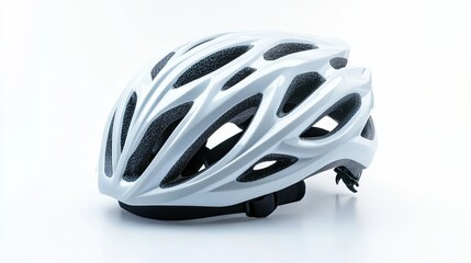 Fototapeta premium Multi-purpose protective helmet, suitable for biking, skating, and outdoor sports, featuring an adjustable fit, isolated on white.