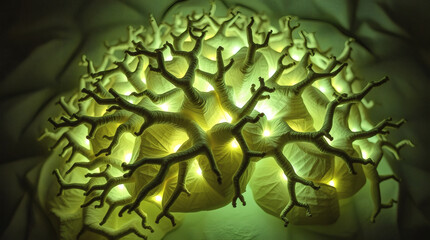 green  glowing neural network | generative AI