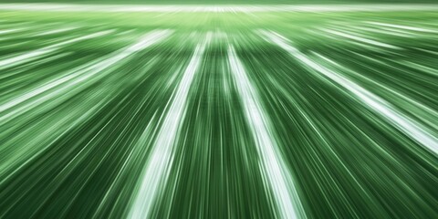 This image portrays a high-energy futuristic sports track with motion blur suggesting speed and innovation. The neon lights are an integral part of the technological theme.