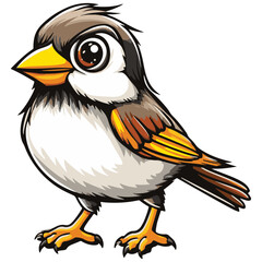 Obraz premium Whip-poor-will, full body, simple vector