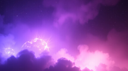 interstellar nebula glowing in vibrant purple, blue, and pink | generative AI