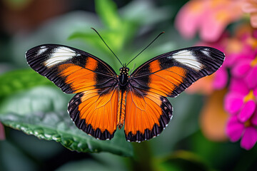 Fototapeta premium Vibrant Orange Butterfly Close-Up