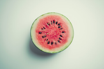 Fresh Watermelon Slice on White Background