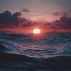 Sunset in ocean