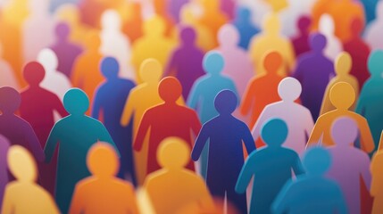 People standing together in a large group, representing multiculturalism and unity.