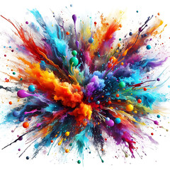 Vibrant watercolor brushstroke design Abstract colorful paint splashes against a clean backdrop. Generative AI