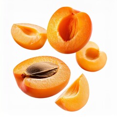 fresh fruits on white background