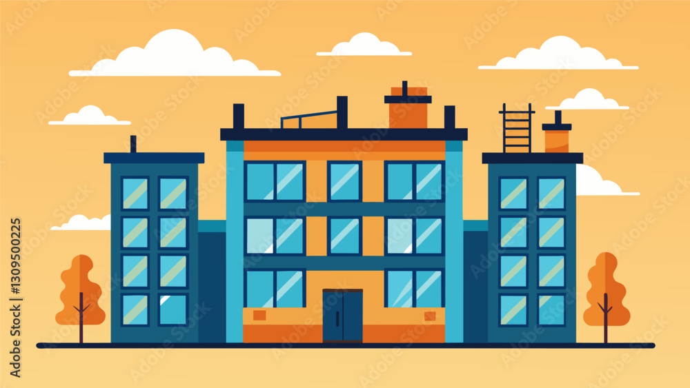 Poster with each window installed the building takes on a more cohesive and finished appearance signaling p