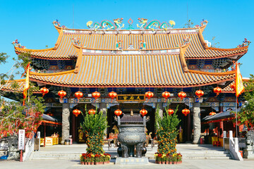 Obraz premium Tianhou Temple (aka Tianhou Palace, Mazu Temple) scenery in Xunliao Bay, Huizhou City, Guangdong Province, China, during January