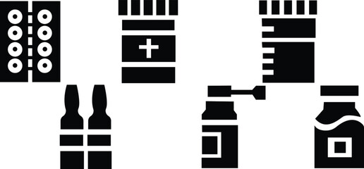 Different shapes silhouette, Bottle vector,Modern design of drinks and drinks