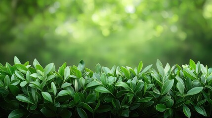 Lush green foliage, natural background, spring growth,  website banner