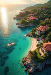 breathtaking aerial views showcasing exquisite oceanfront luxury residences sparkling waters lush landscapes, homes, coastline, property, waterfront