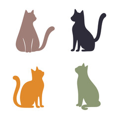 Four colorful cat icons