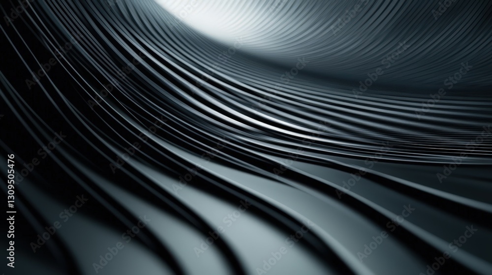 Aufkleber abstract black and white wave patterns, symbolizing dynamic movement.