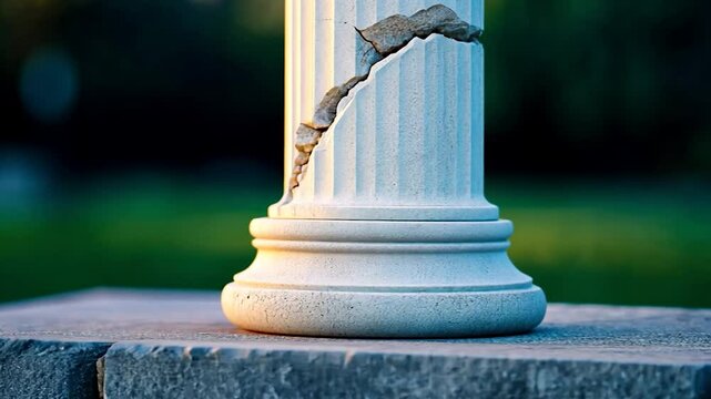 Broken column in a park