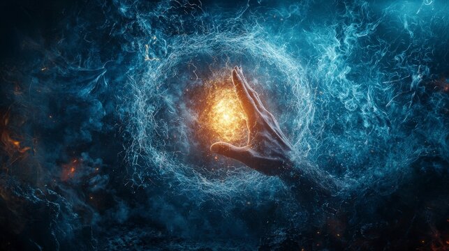 Celestial master channels pran energy cosmic realm digital art ethereal environment close-up spiritual connection